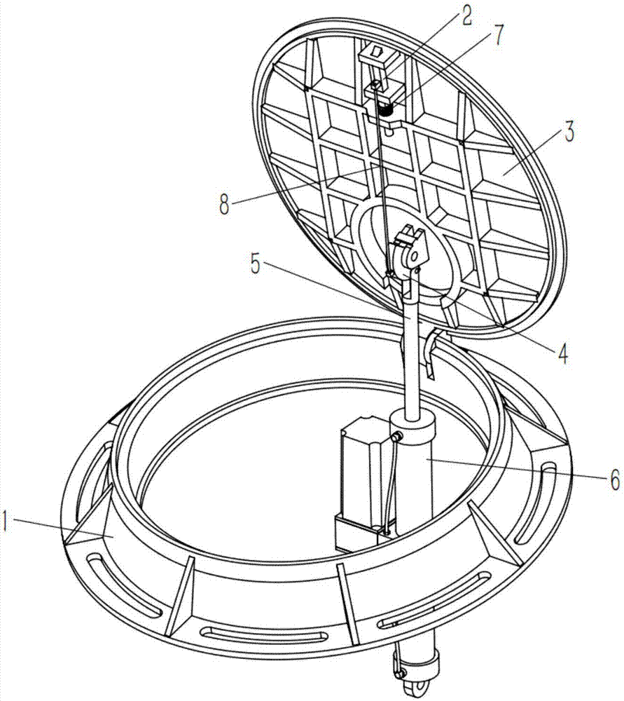 Automatic opening-closing hydraulic pipe gallery well lid