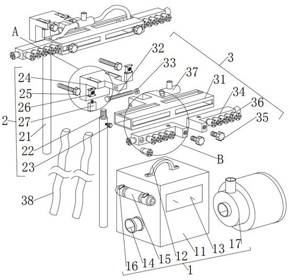 A device for cleaning the inner wall of a garbage transfer vehicle