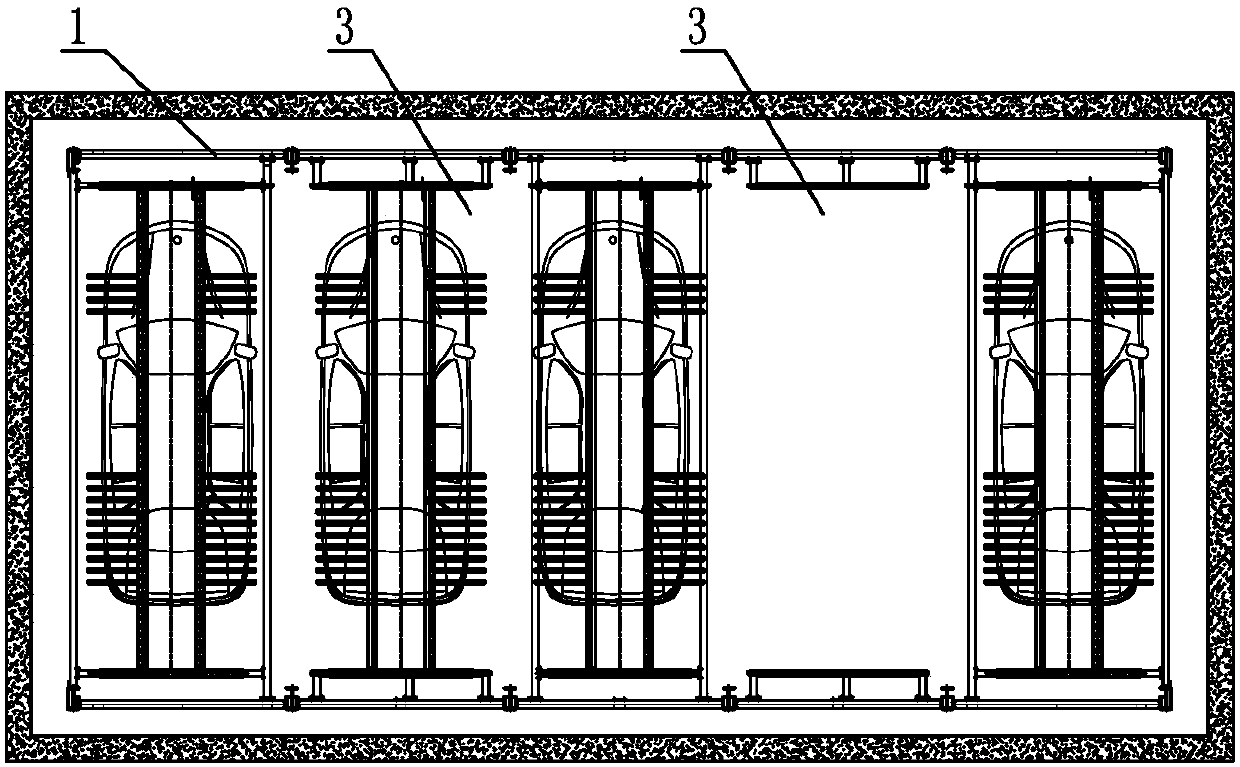 Negative x positive n comb lifting and traversing three-dimensional garage