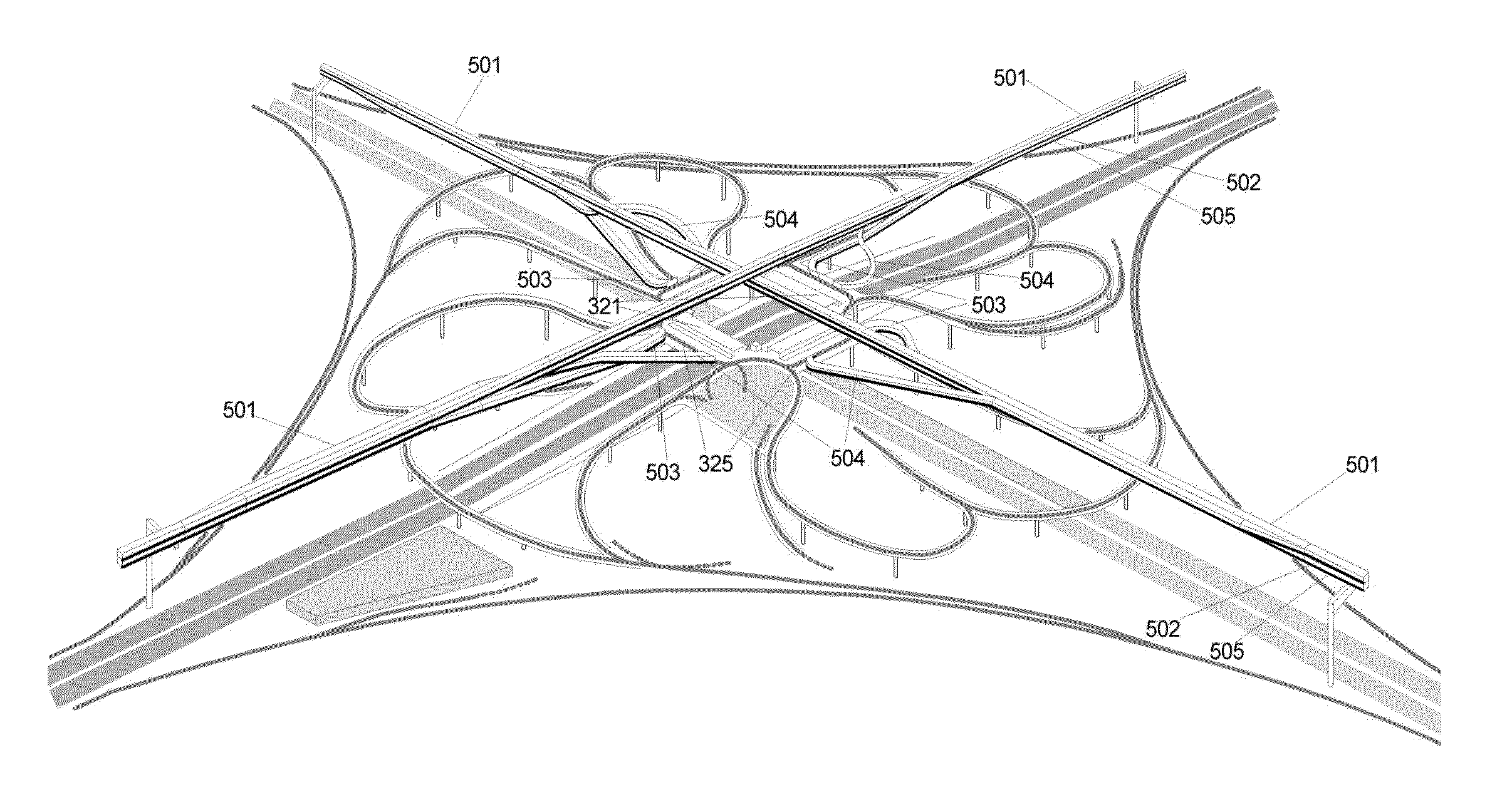 Transit cloverleaf and freeway/cloverleaf system