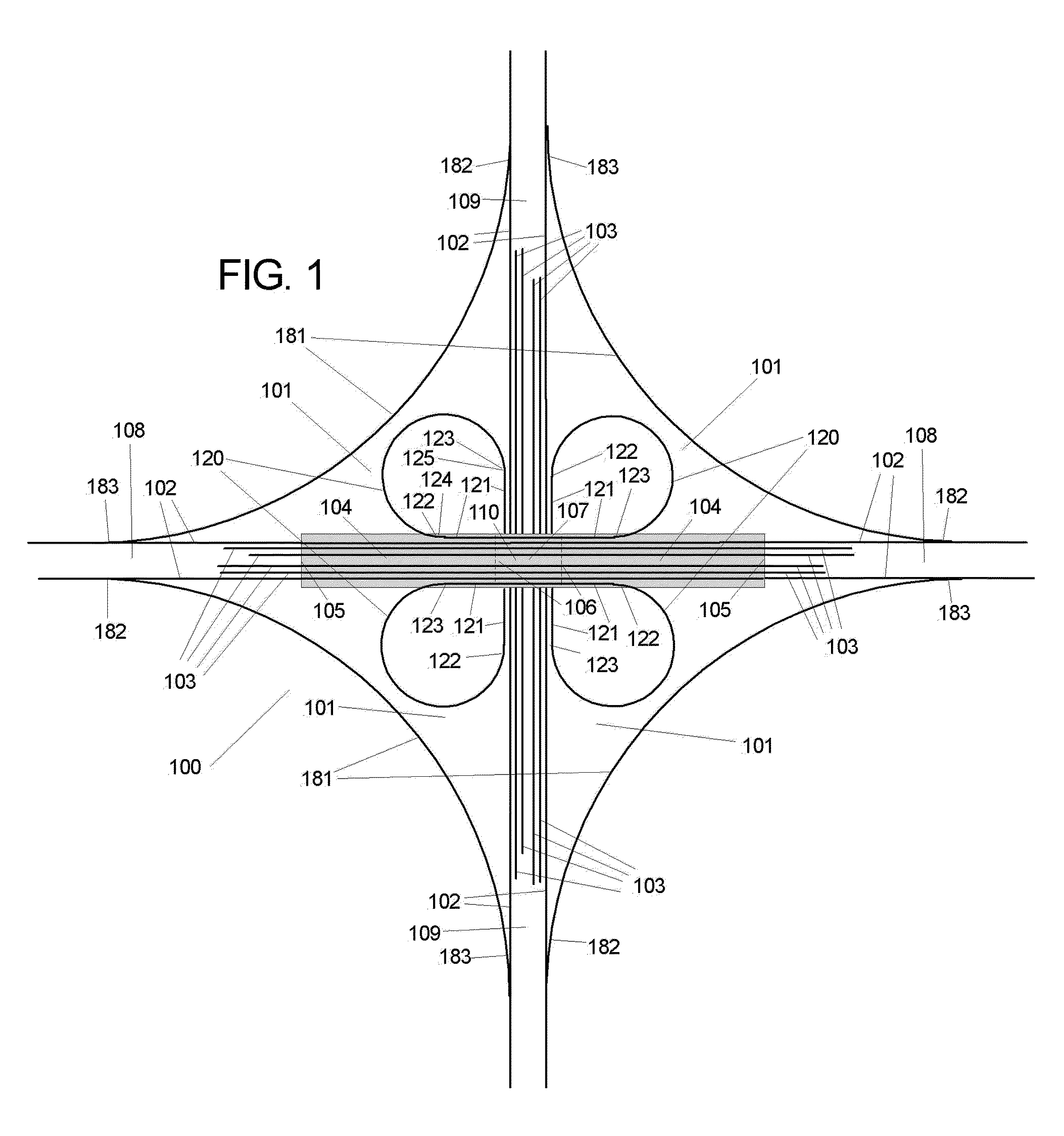 Transit cloverleaf and freeway/cloverleaf system