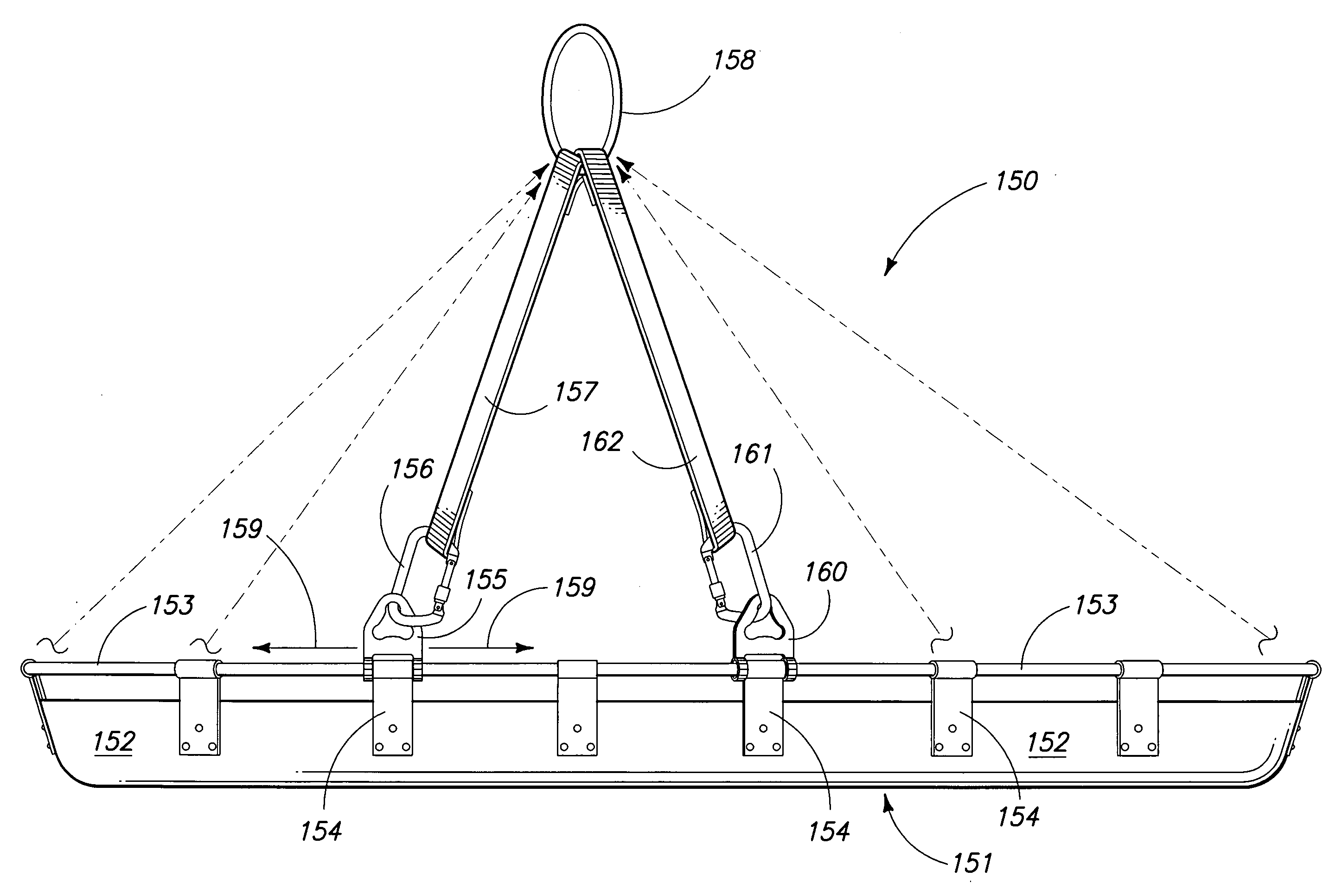 Rescue litter attachment system