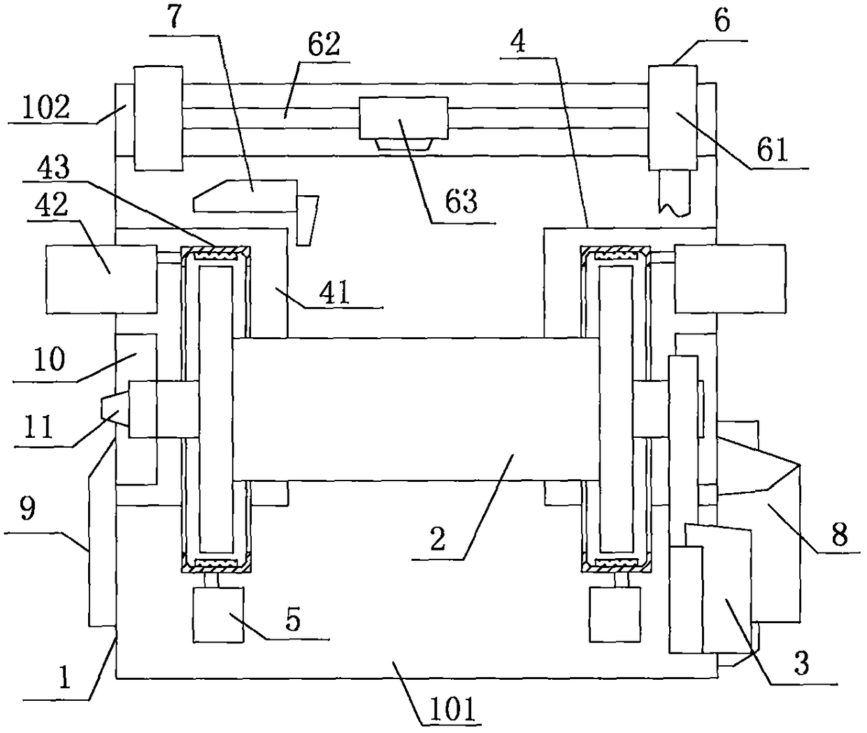 Towing machine with sliding device