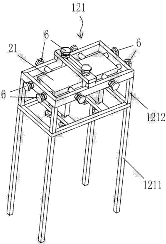 Device and method for fixing embedded parts of steam turbine