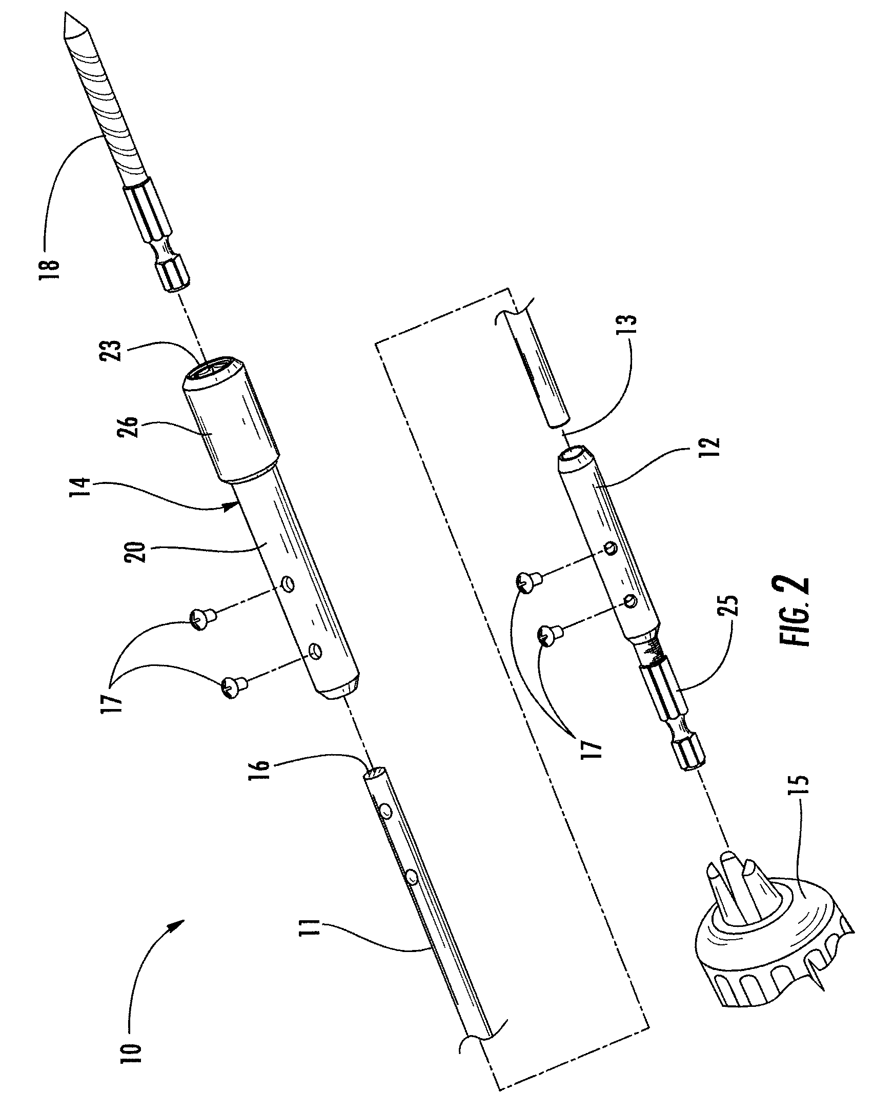 Flexible and extendible drill bit assembly