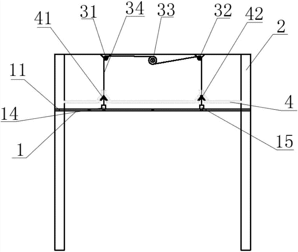 Liftable suspended ceiling