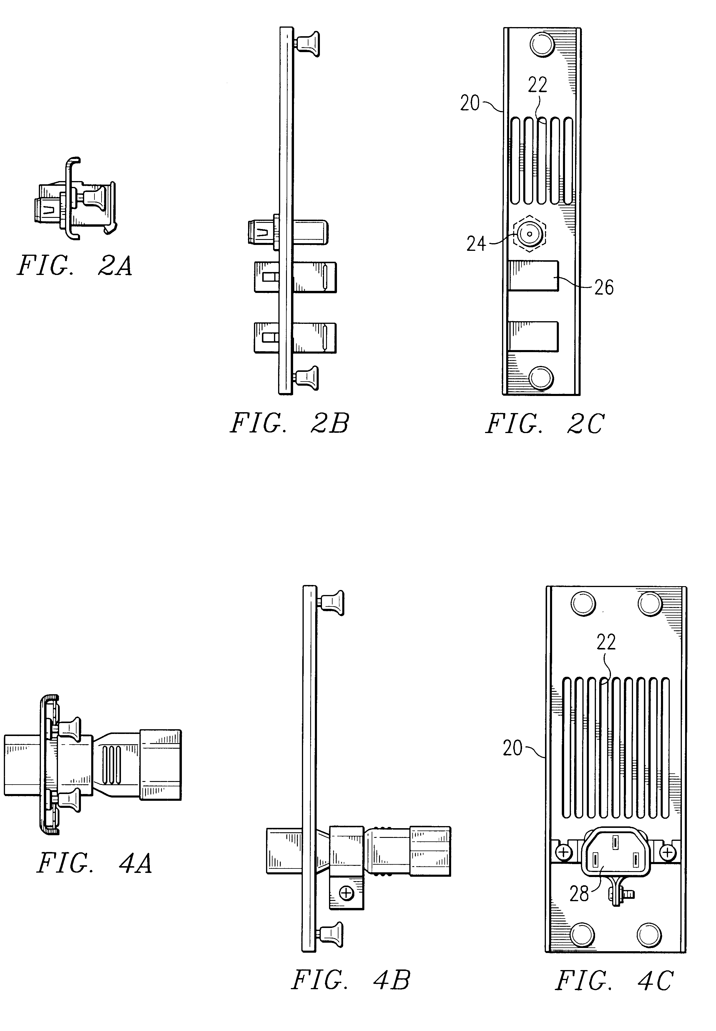 Chassis for front and back inserted modules