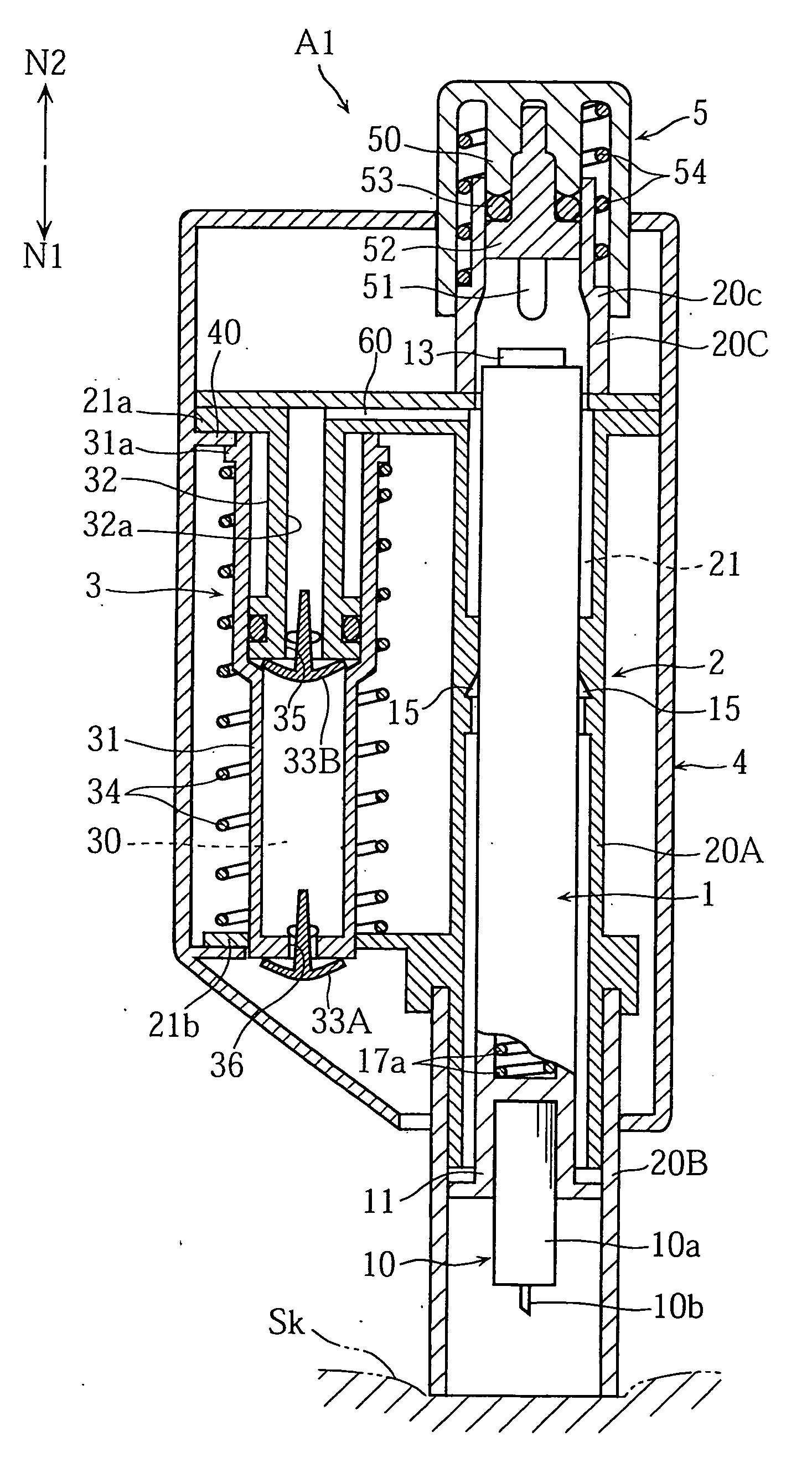 Lancing device, method of making lancing device, pump mechanism, and sucking device