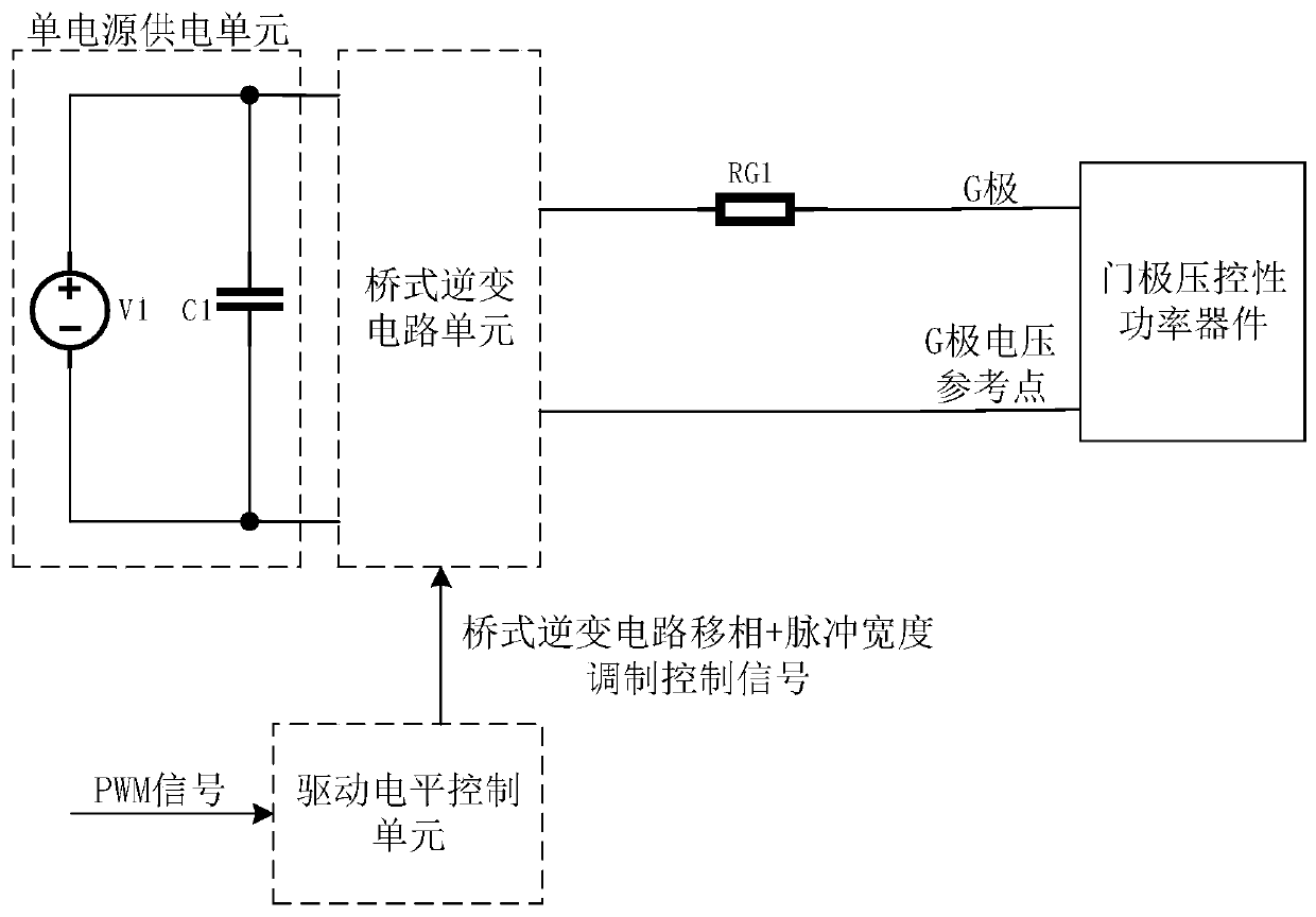 Single-power-supply gate pole edge controllable driving circuit