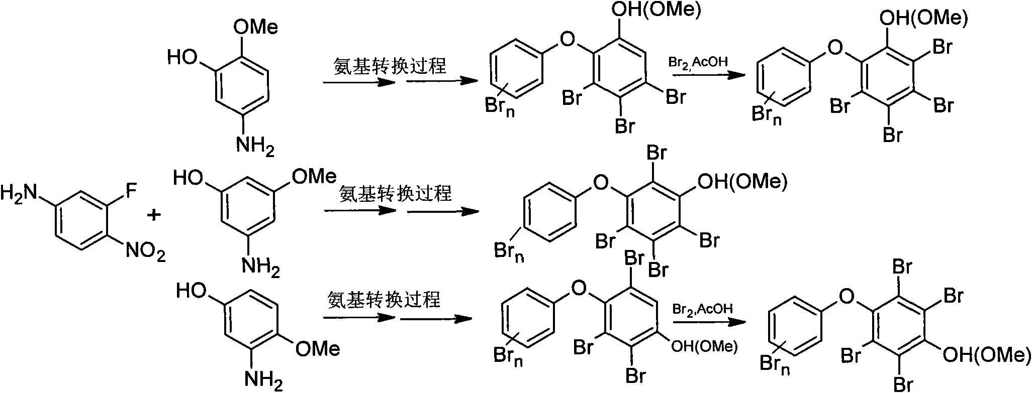 Polybrominated diphenyl ether and synthesizing method thereof