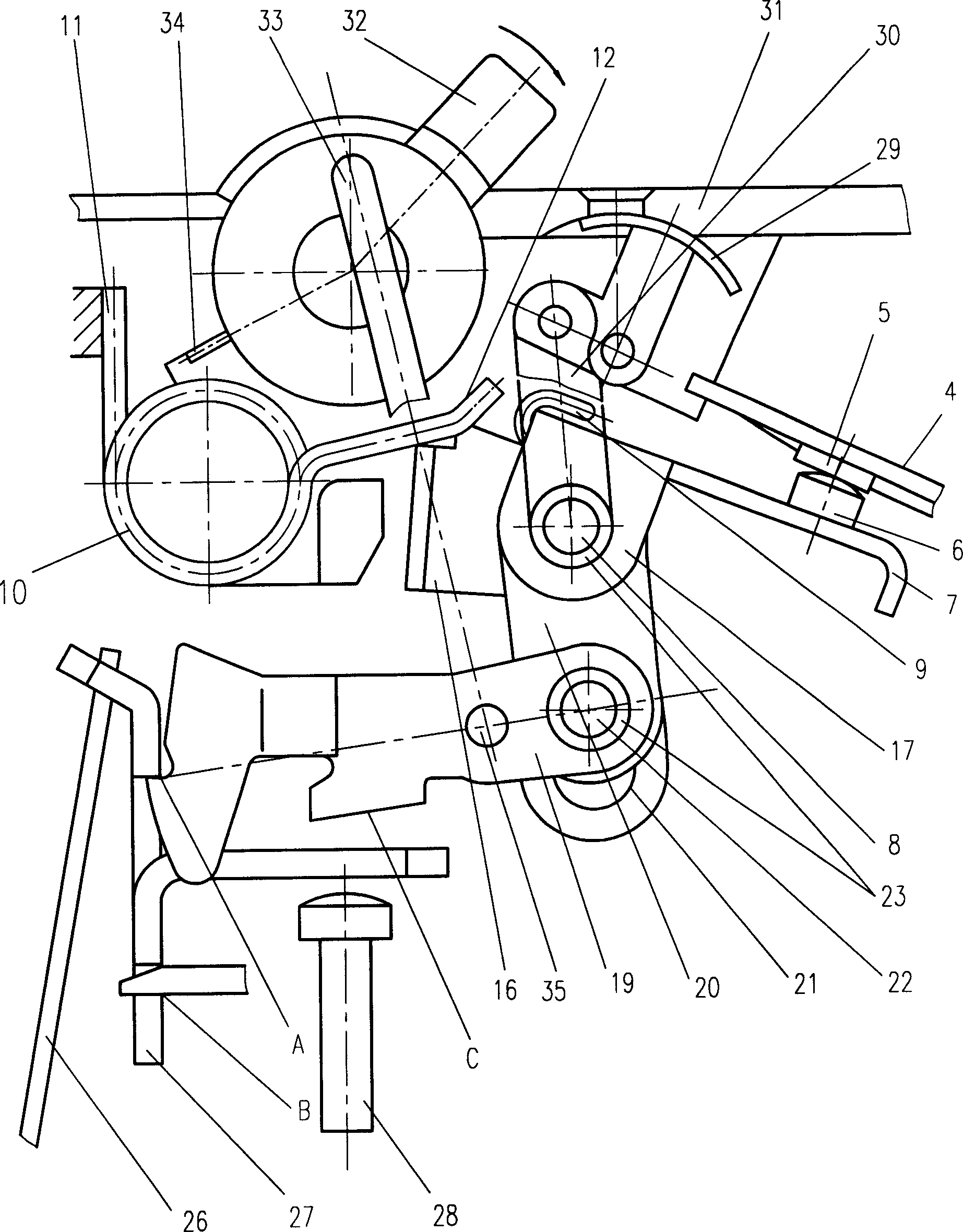 Mechanism for operating small circuit breaker