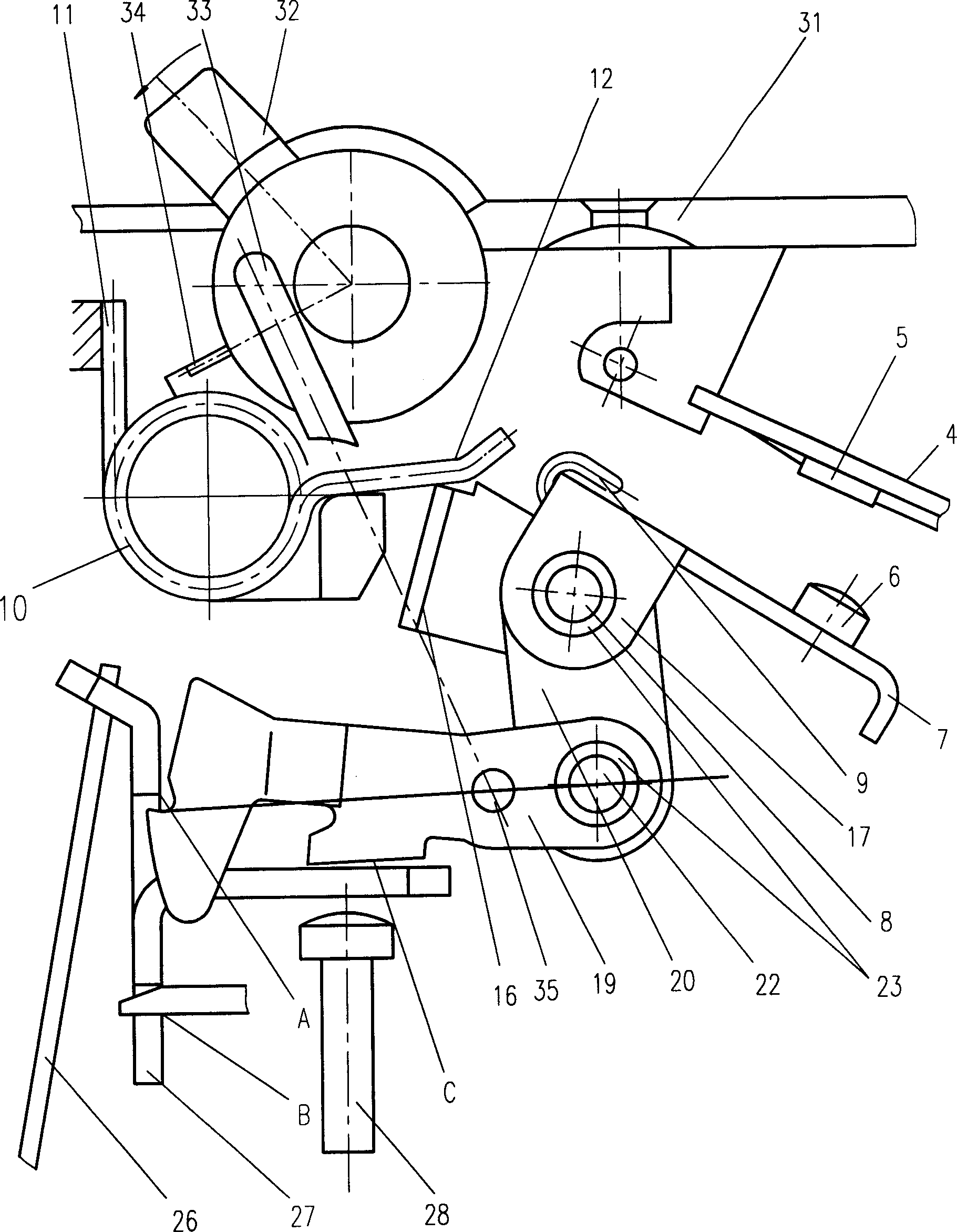 Mechanism for operating small circuit breaker