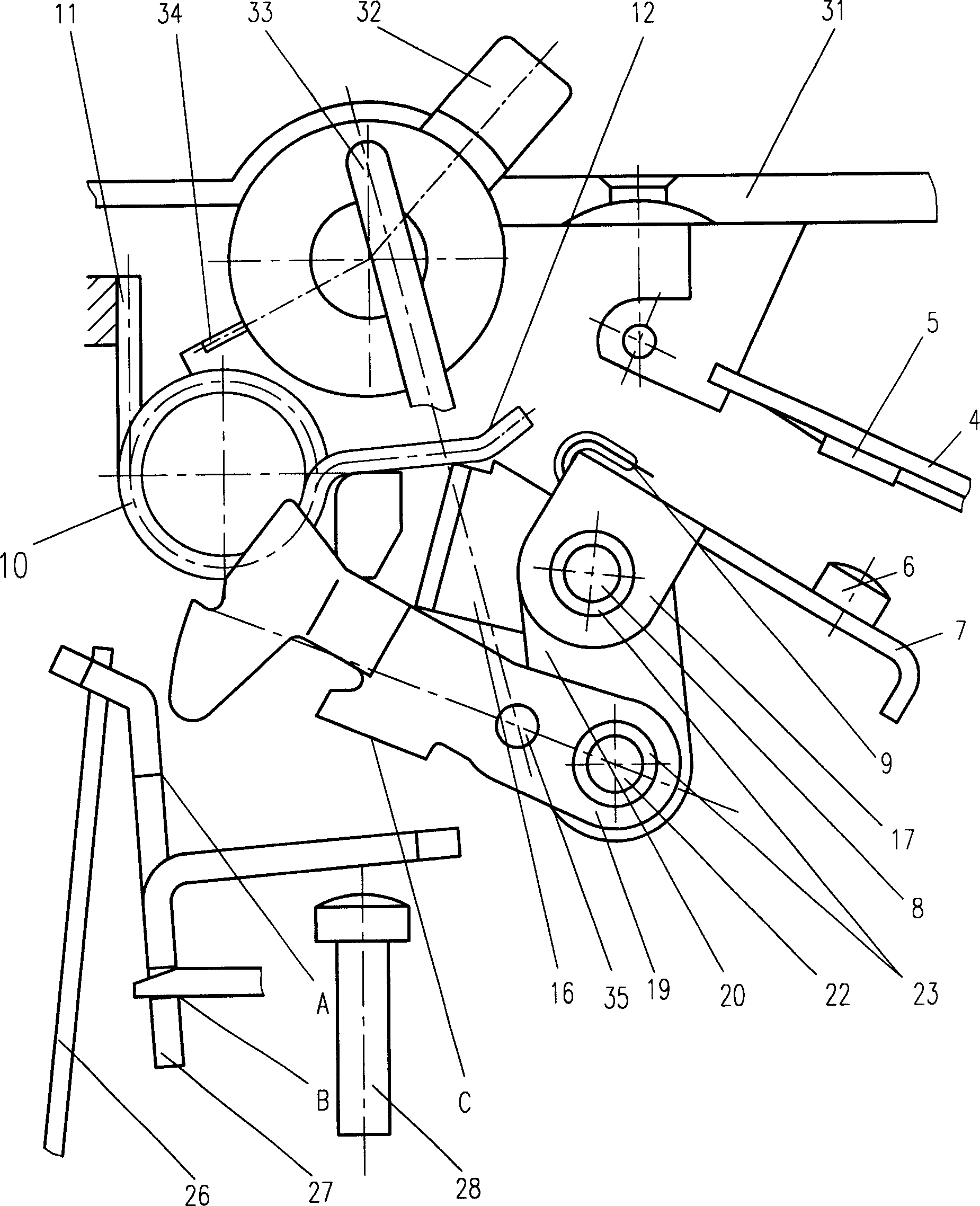 Mechanism for operating small circuit breaker