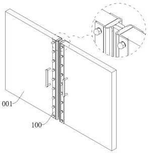 Fireproof door cover seam arrangement device based on water-based steel structure