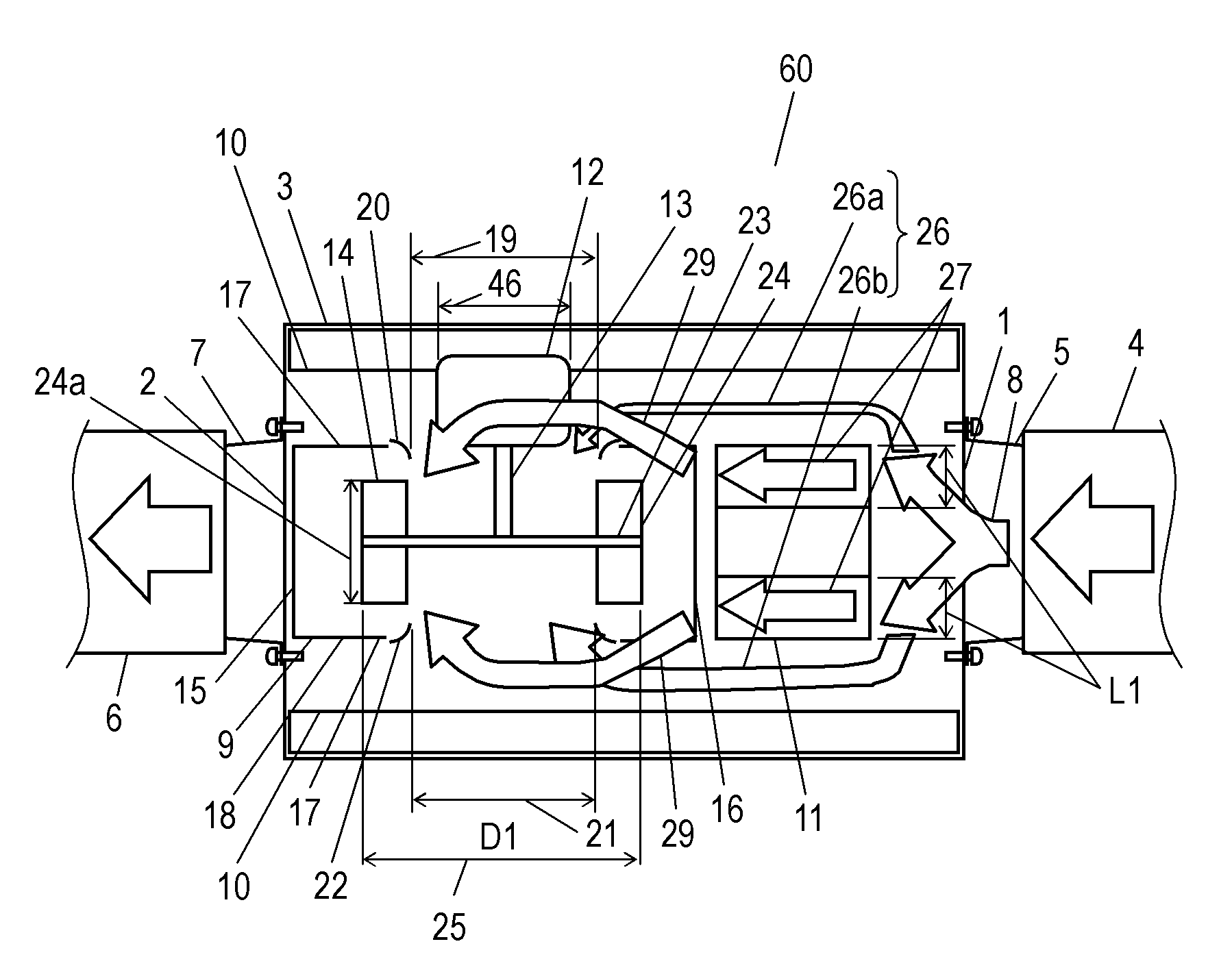 Fan with sound-muffling box