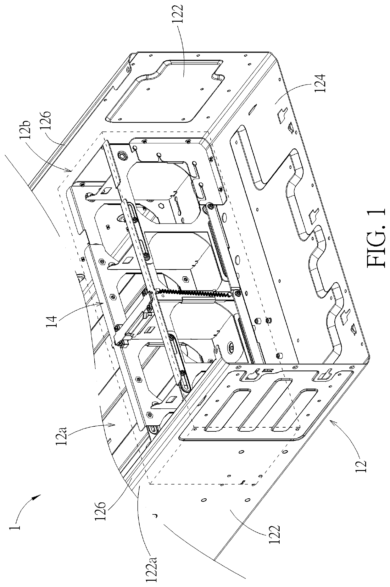 Telescopic fan cage and apparatus case therewith