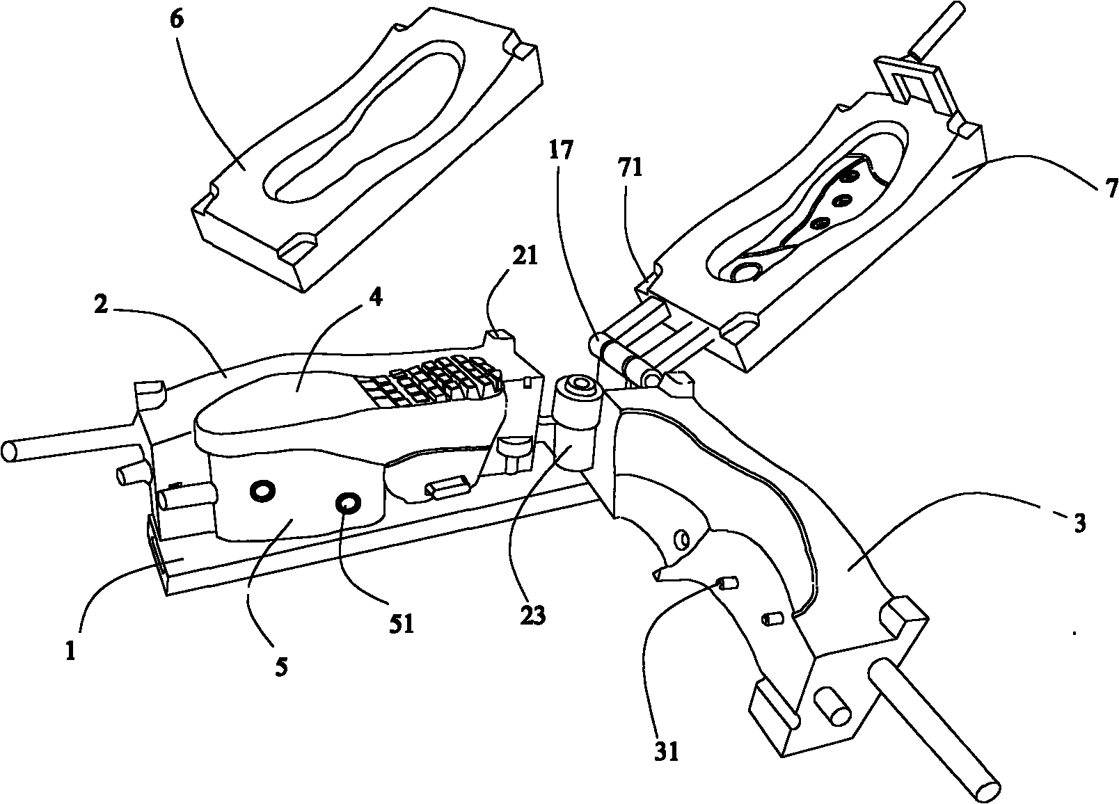 Secondary integrally-forming shoe, shoe-making die and producing method