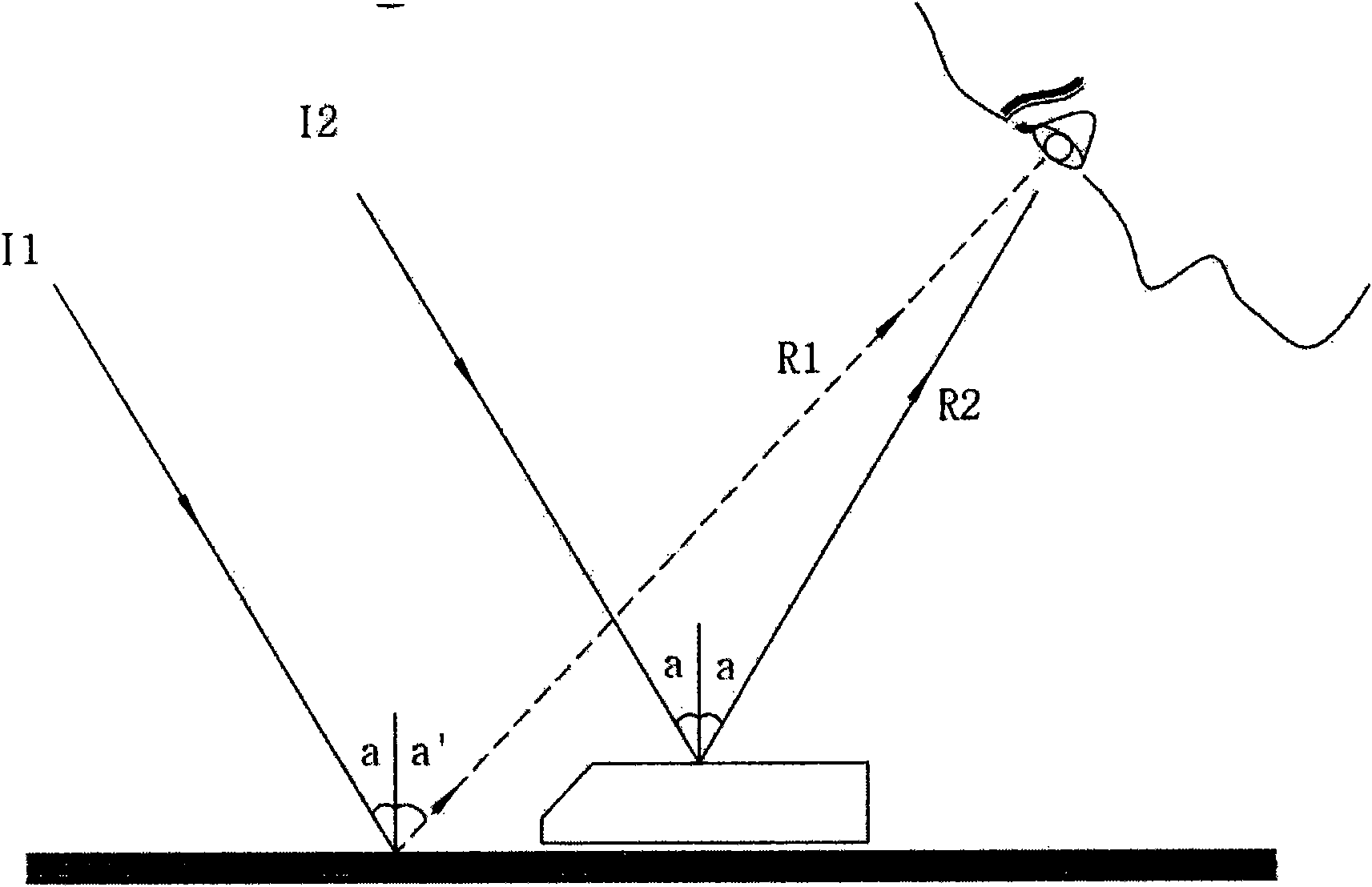 Reading indicating board having diffuse-reflective material attached thereto and production method for the same