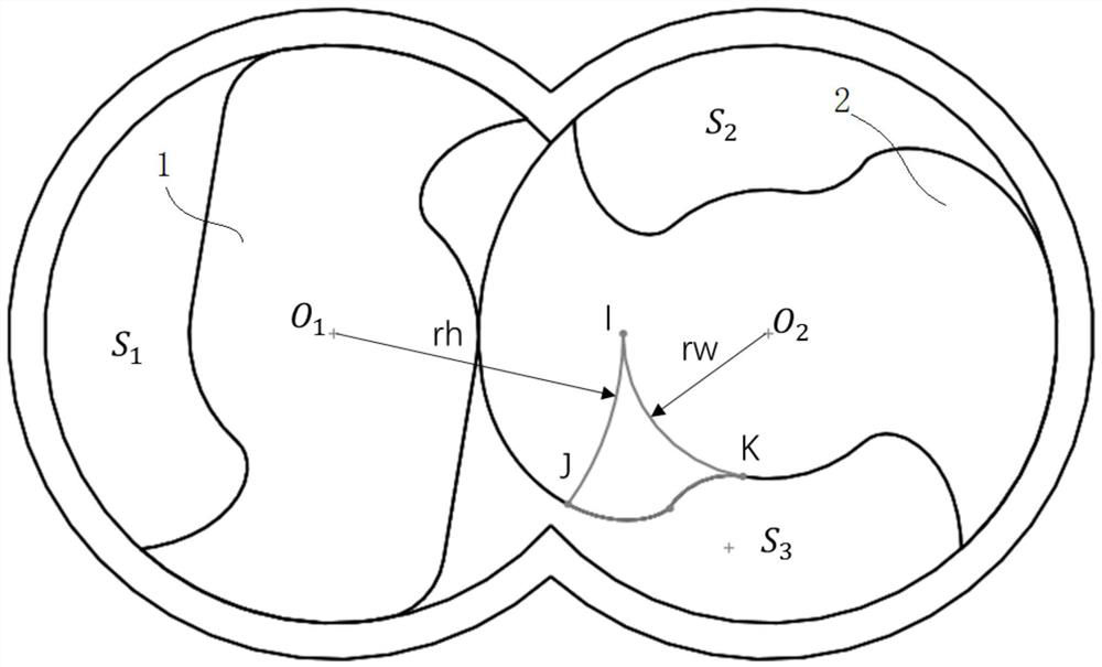 Rotor profile of double-toothed rotor compressor, double-toothed rotor and compressor