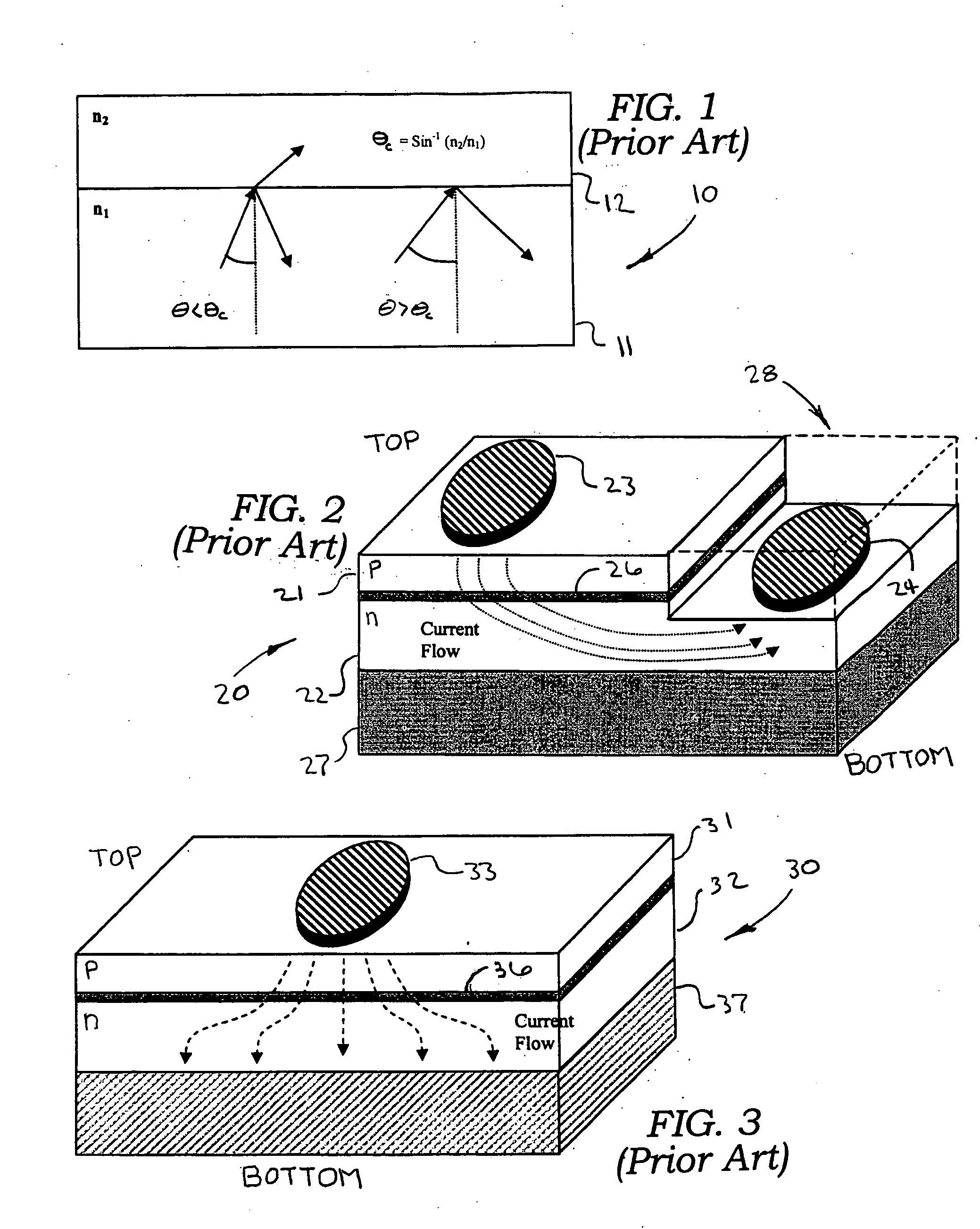 Low optical loss electrode structures for LEDs