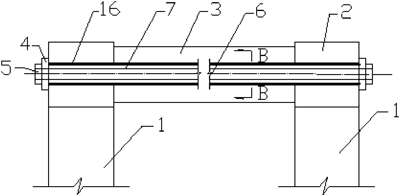 Foundation pit piled anchor dado concrete anchor cable top beam structure and construction method thereof