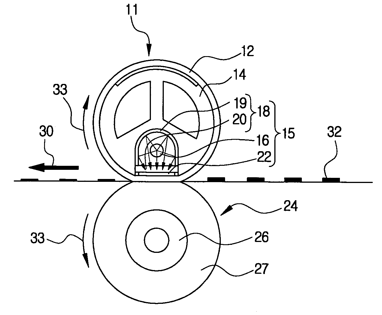 Fixing device of an image forming apparatus having a heat transfer unit