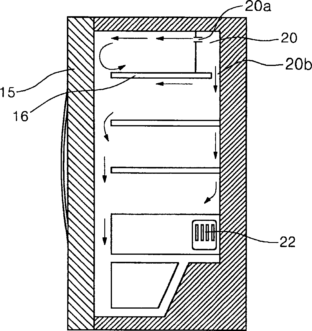 Cold air controlling device and method for refrigerator