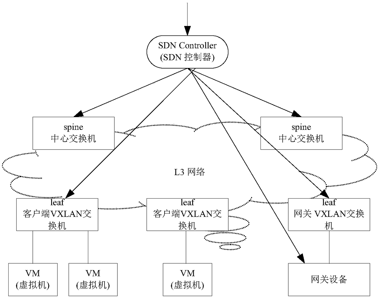 Virtualized network networking system and data packet sending method