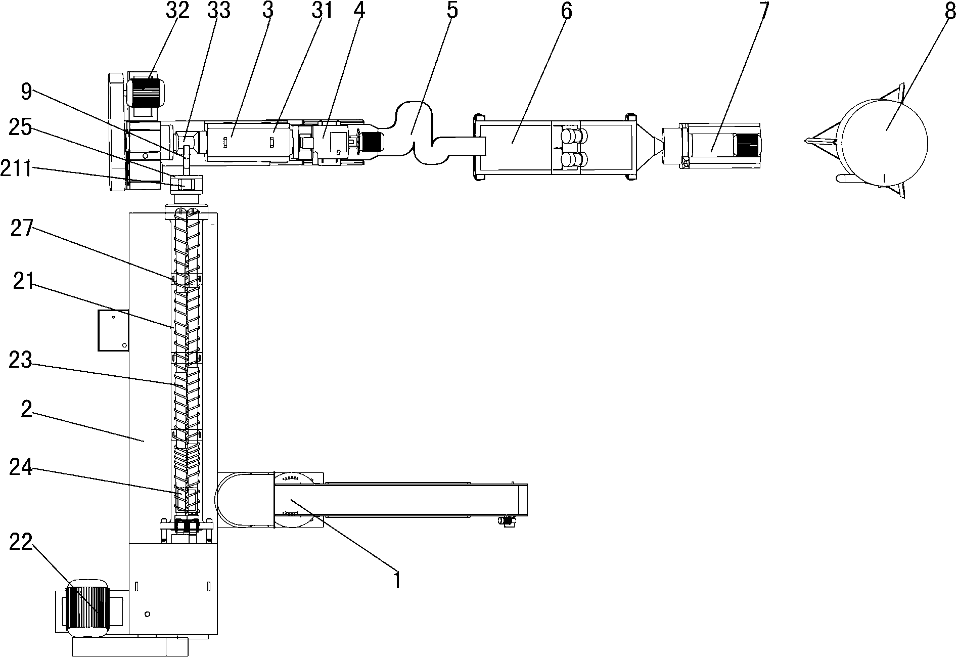 Plastic extrusion granulating unit