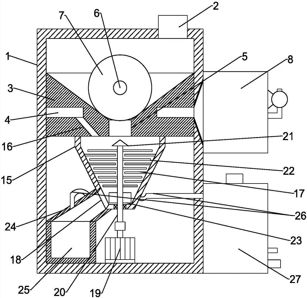 Dry smashing device used for food safety inspection