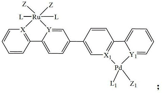 Heteronuclear ruthenium palladium bicyclic metal compound and preparation method and application thereof