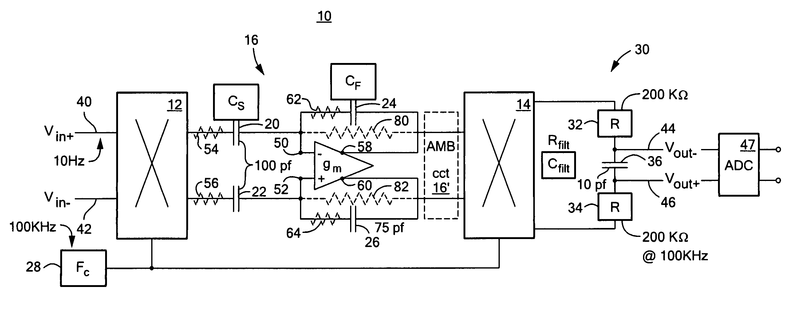 Low power, low noise amplifier system