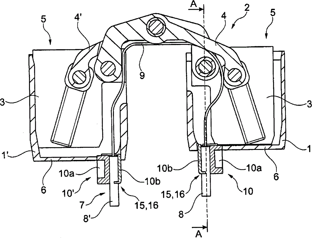 Recessed hinge with electrical connection piece