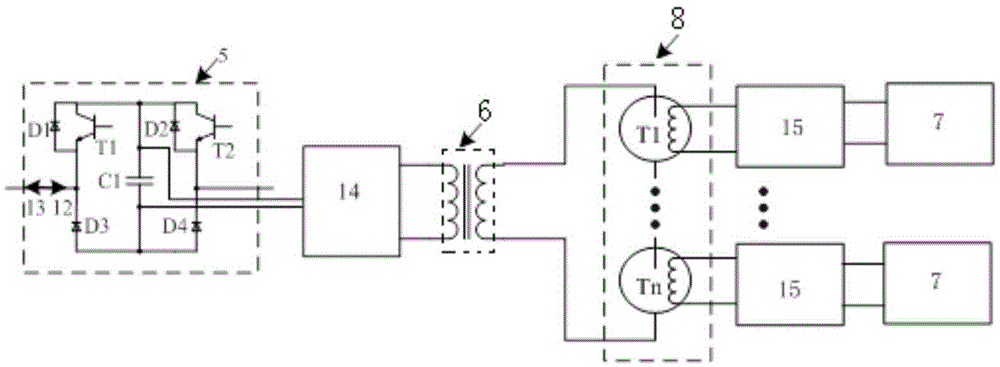 Self energy taking device of high voltage direct current circuit breaker and implementing method thereof