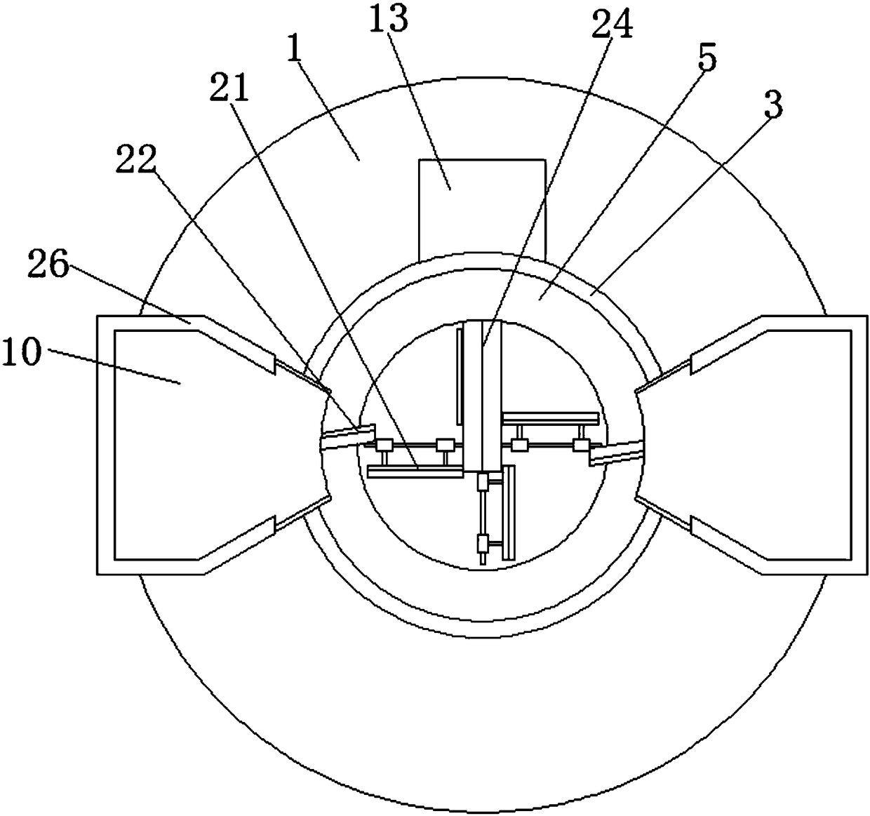 Blanking mechanism based on livestock nutrition feed mixing and stirring tank