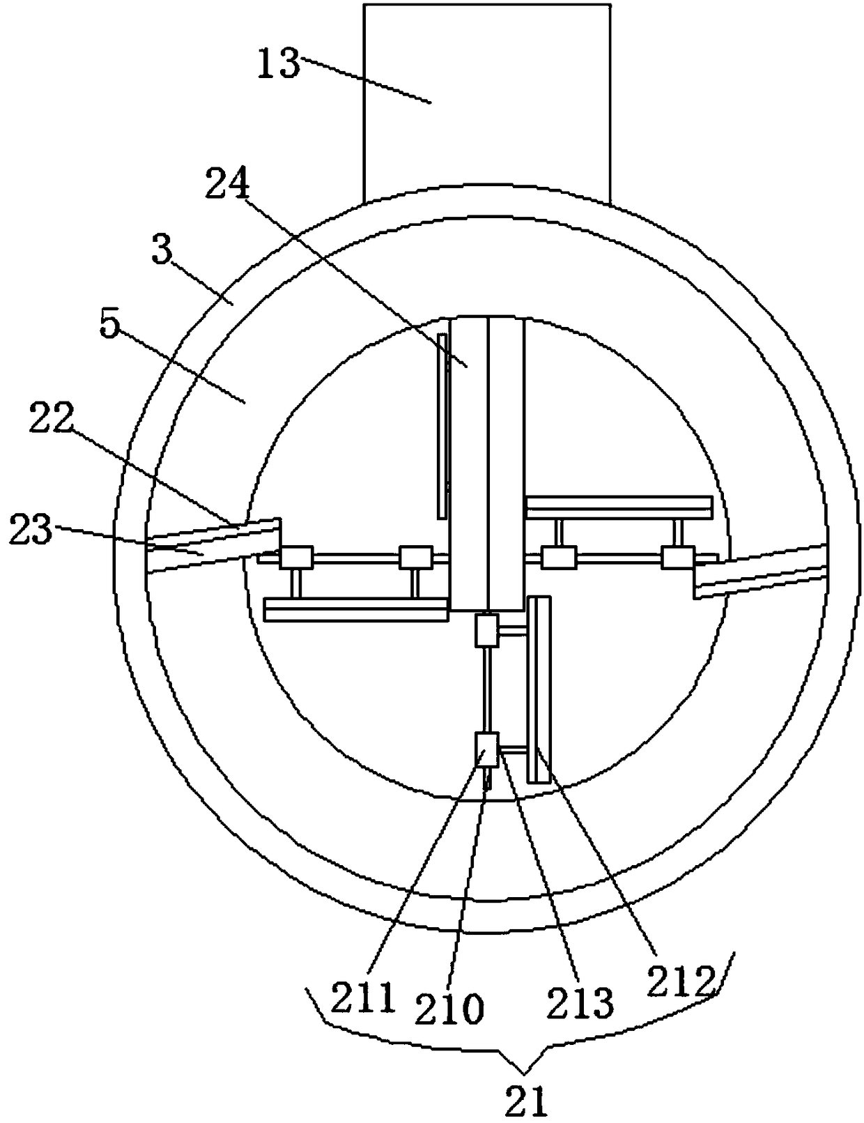 Blanking mechanism based on livestock nutrition feed mixing and stirring tank