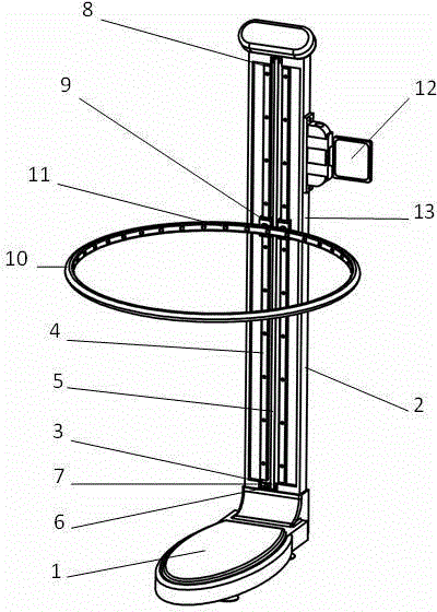 Medical optical human body size measuring instrument and measuring method thereof