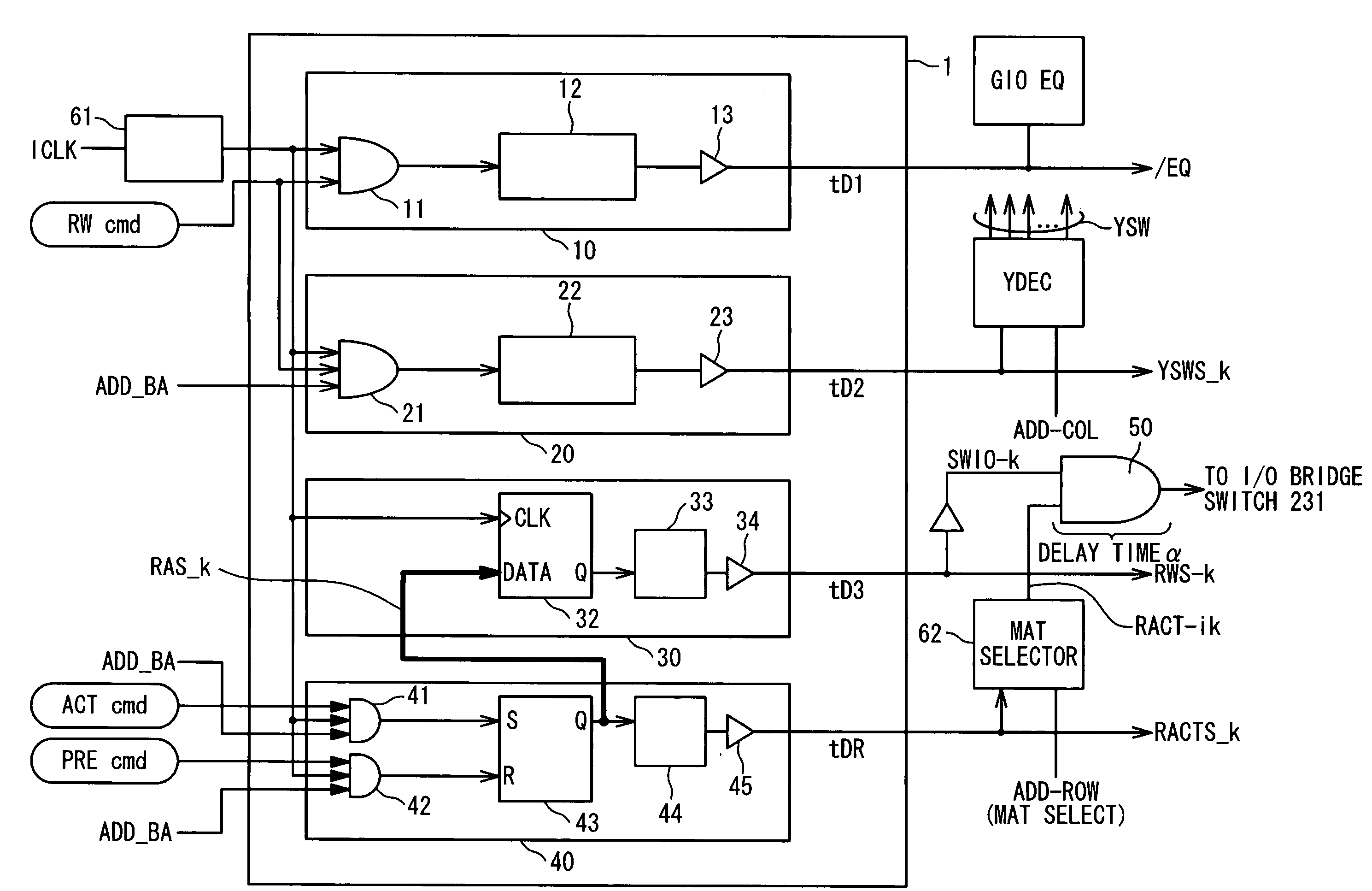 Semiconductor memory device with hierarchical I/O line architecture