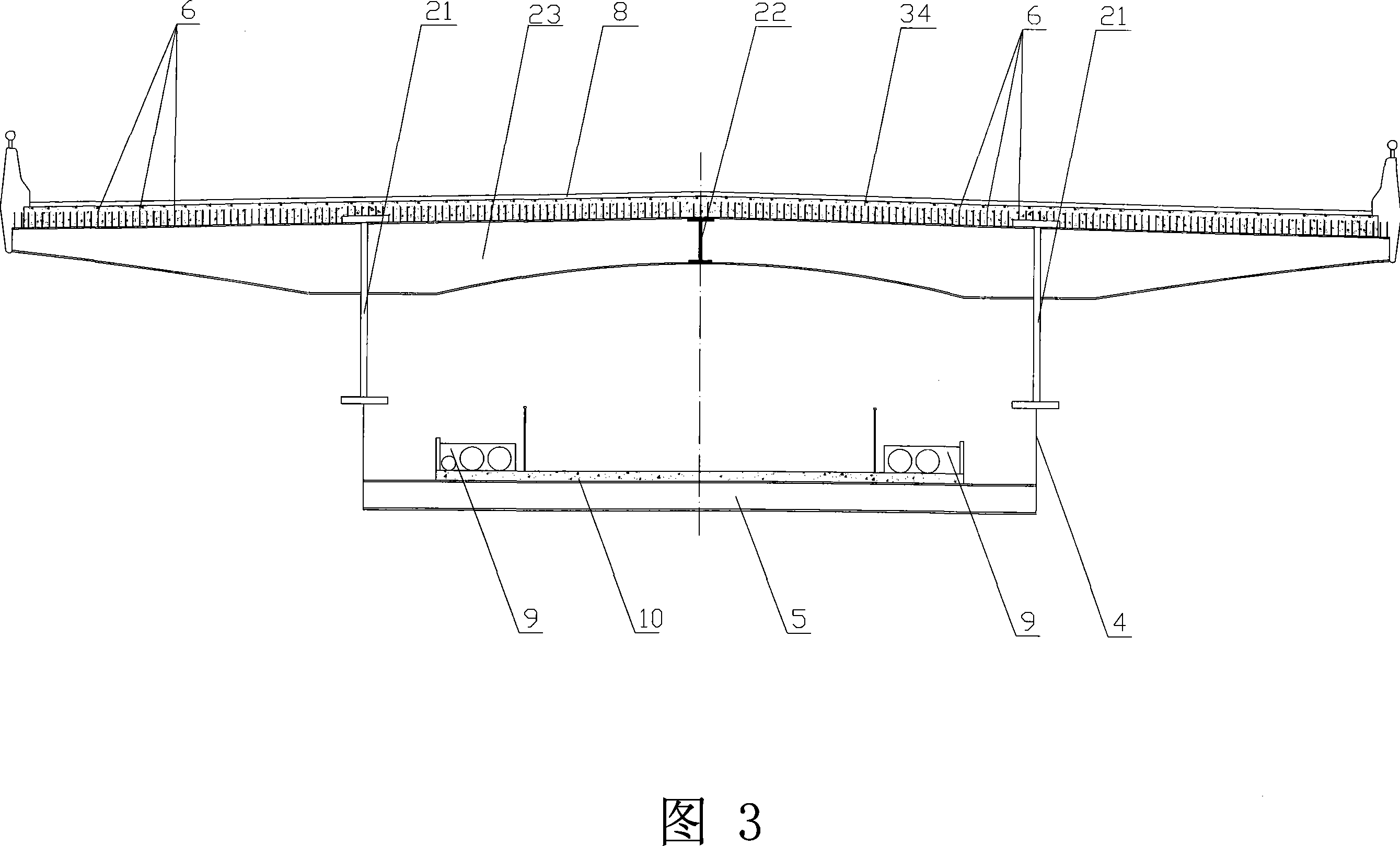 Steel-concrete combined structure double-deck continuous girder bridge