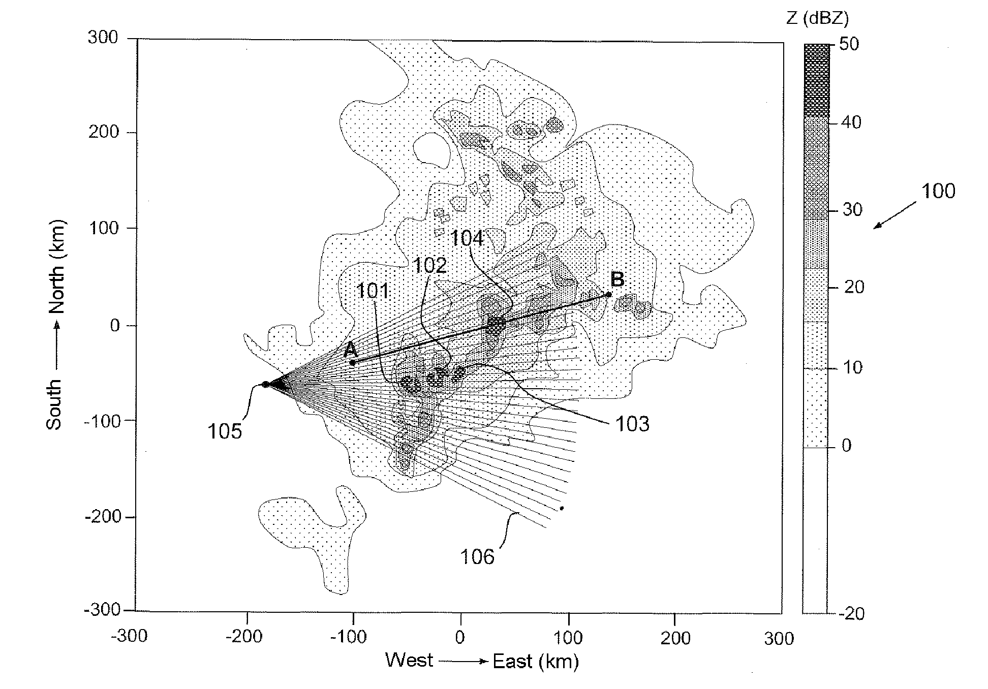 Method of correcting reflectivity measurements and radar implementing this method