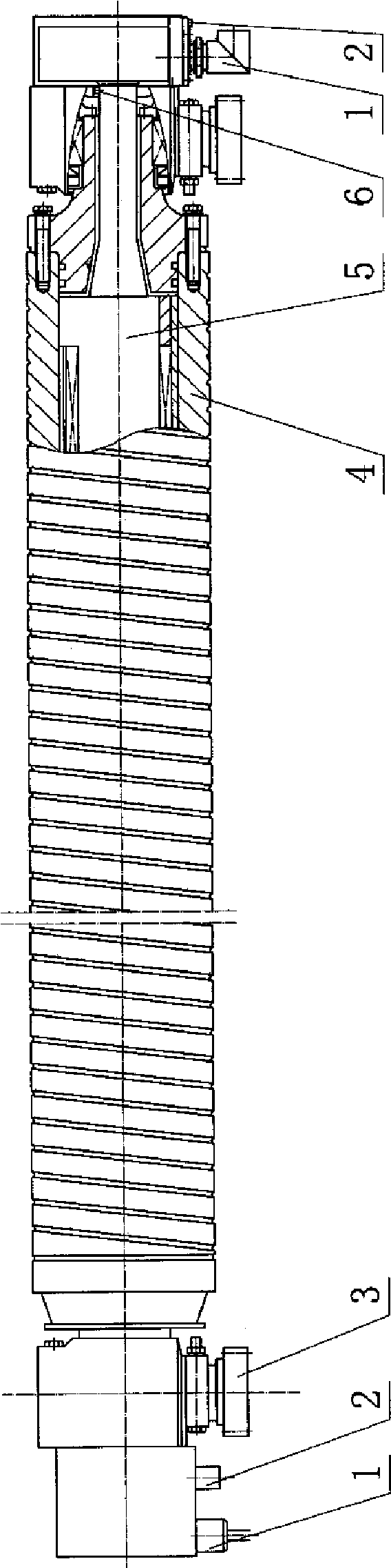 Roller type electromagnetic stirrer for block continuous-casting