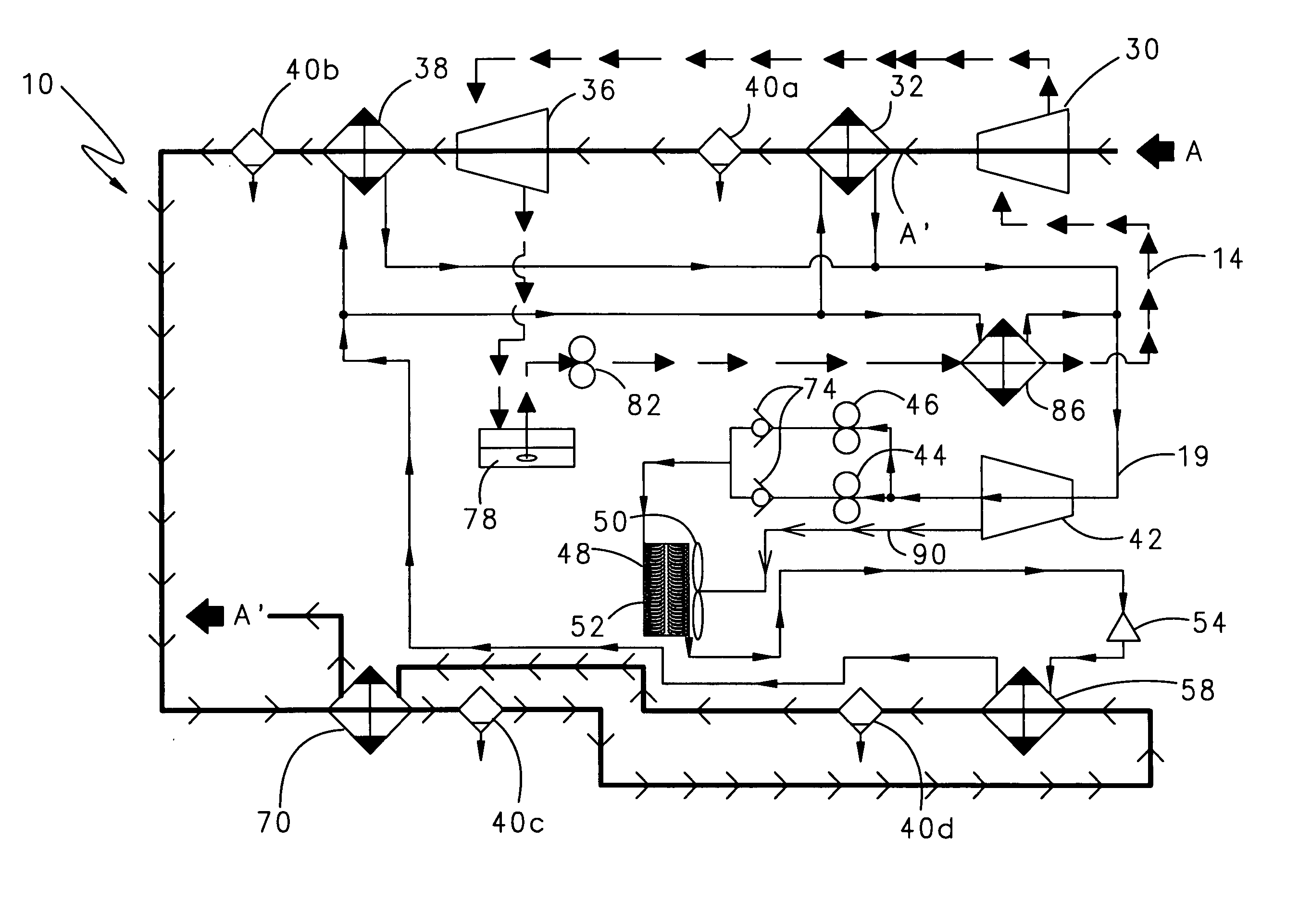 Cooling system for a rotary screw compressor