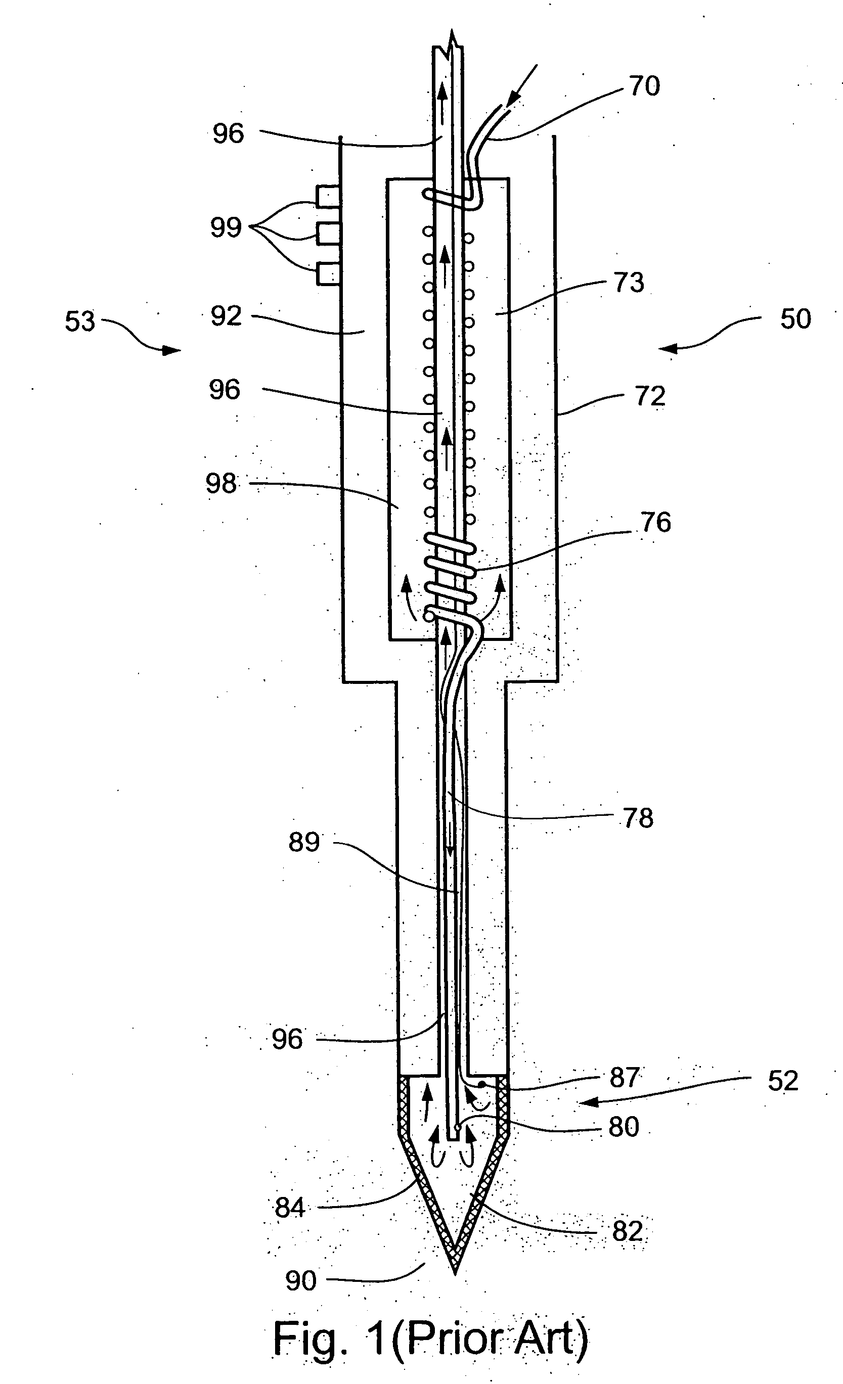 Apparatus and method for cryosurgery within a body cavity