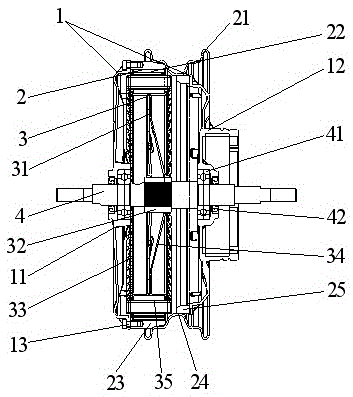 A permanent magnet brushless DC motor for electric vehicles with offset mounting structure