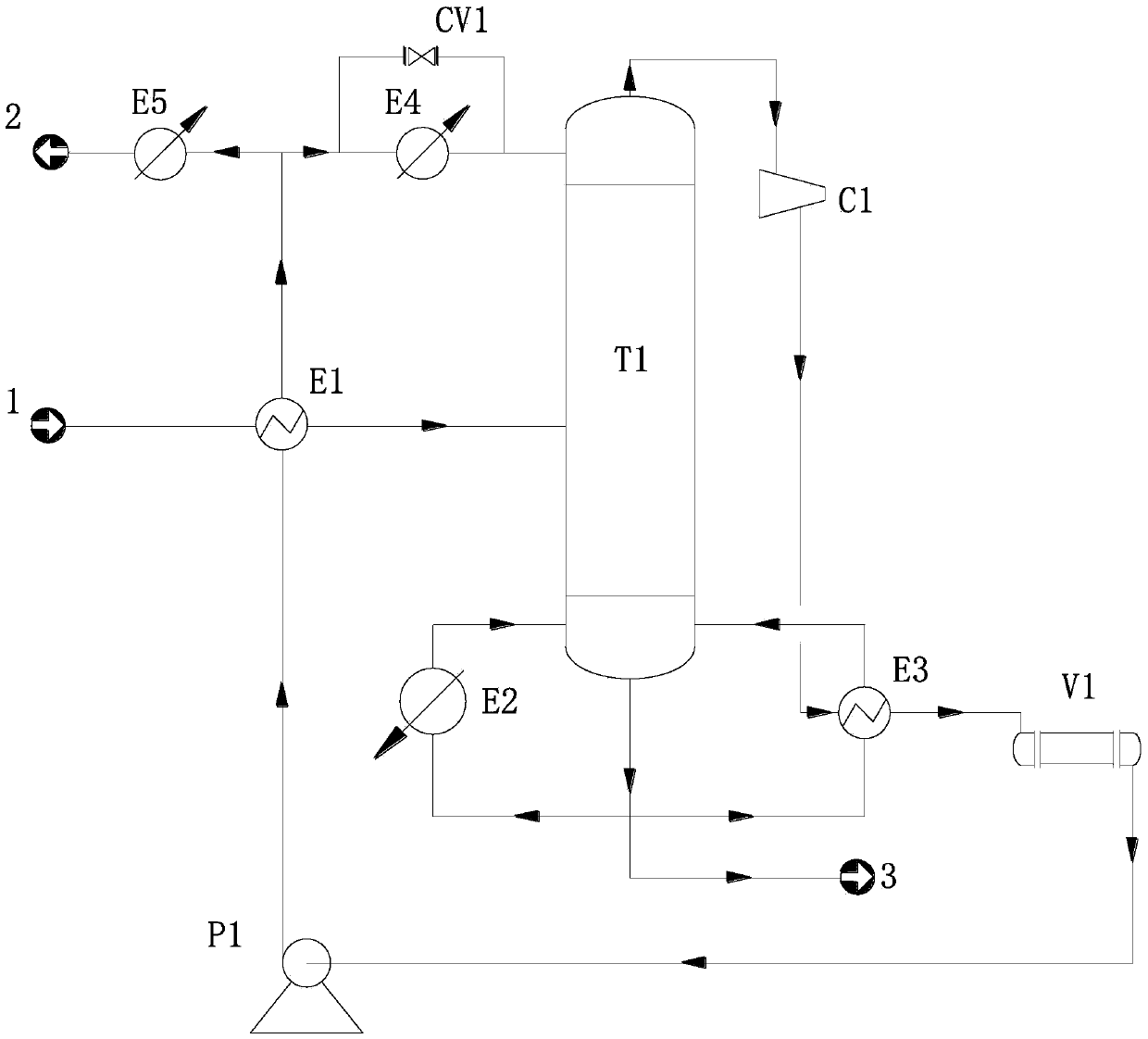 Heat pump rectification device and method for removing sulfide in MTBE