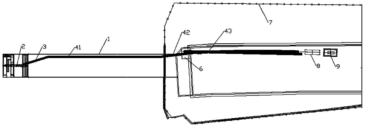 Tunnel deslagging device and system and deslagging method