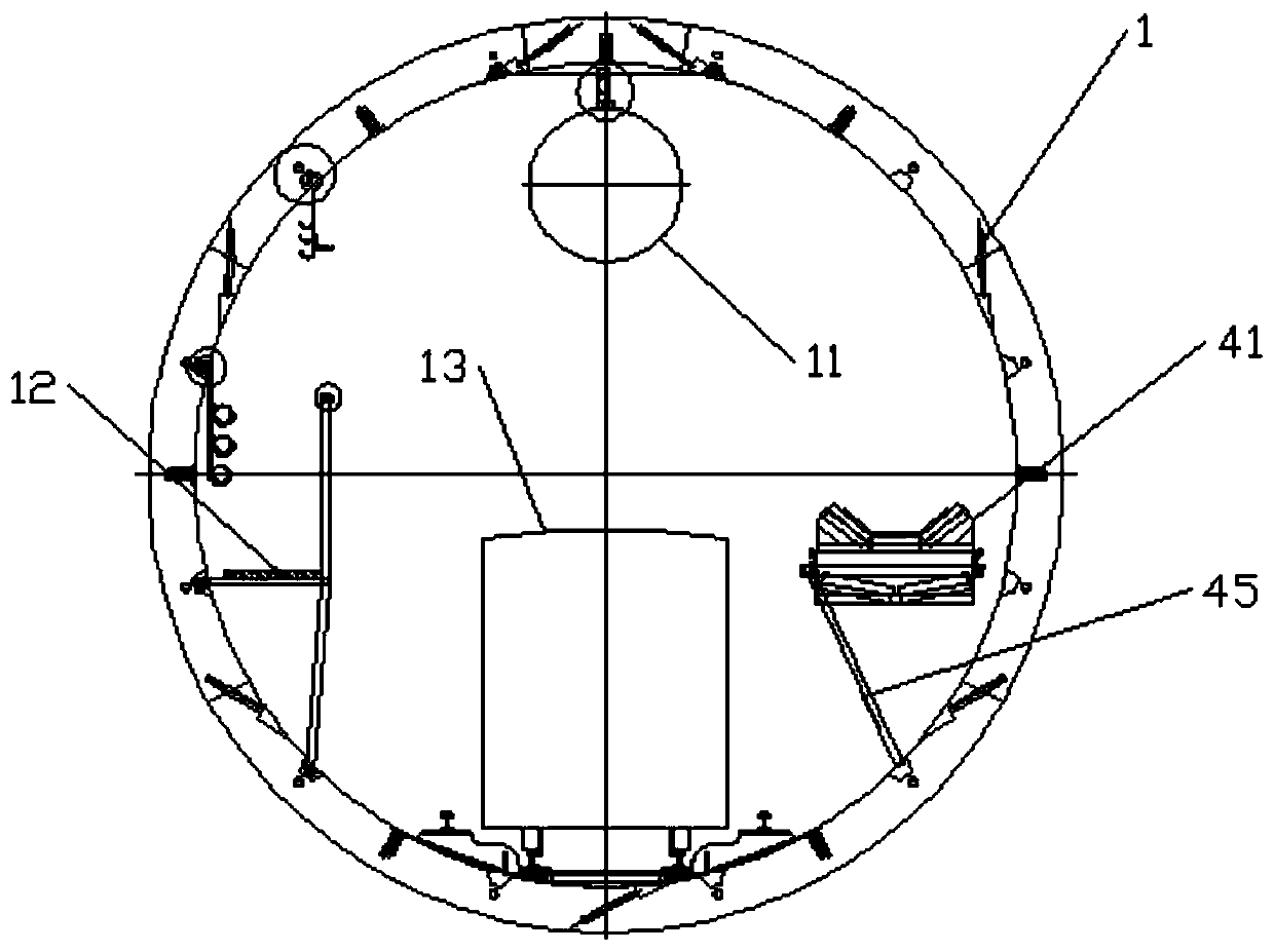 Tunnel deslagging device and system and deslagging method