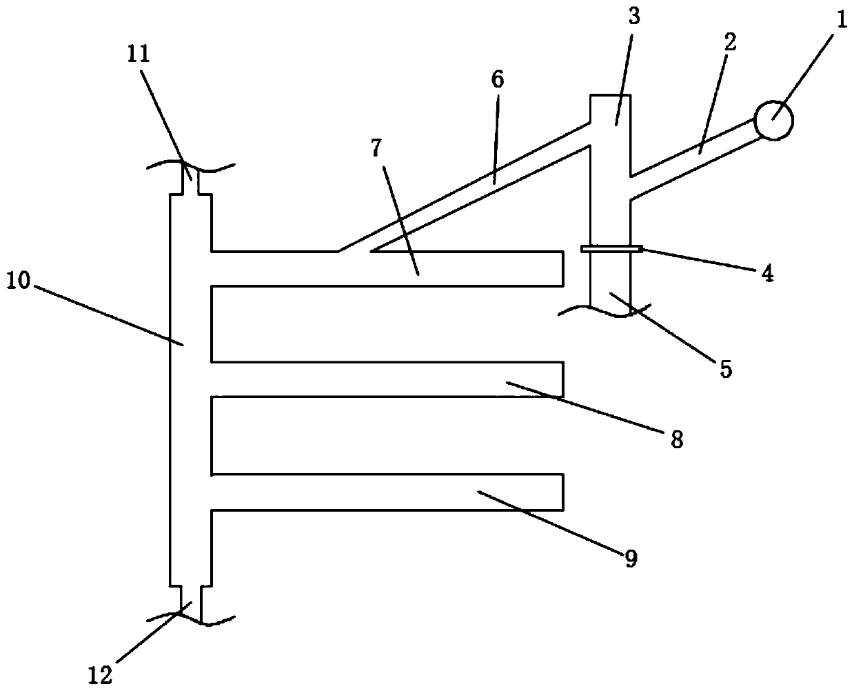 Directional drilled hole water draining device for mine