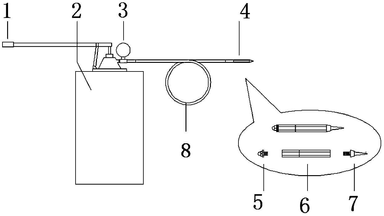 Device and method for repairing tiny cracks in in-service concrete pole through grouting