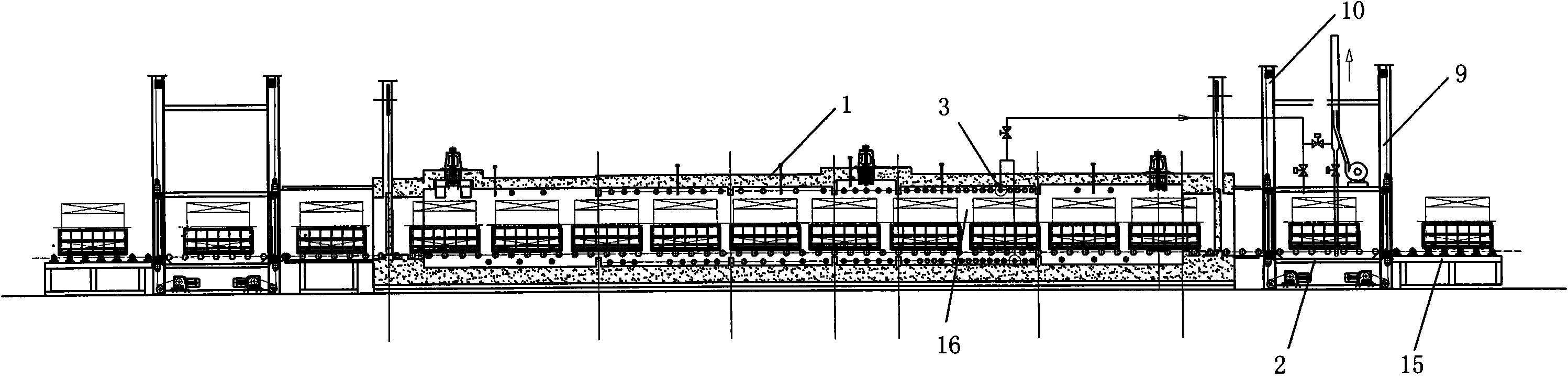 Waste gas protection system for thermal treatment furnace and control method